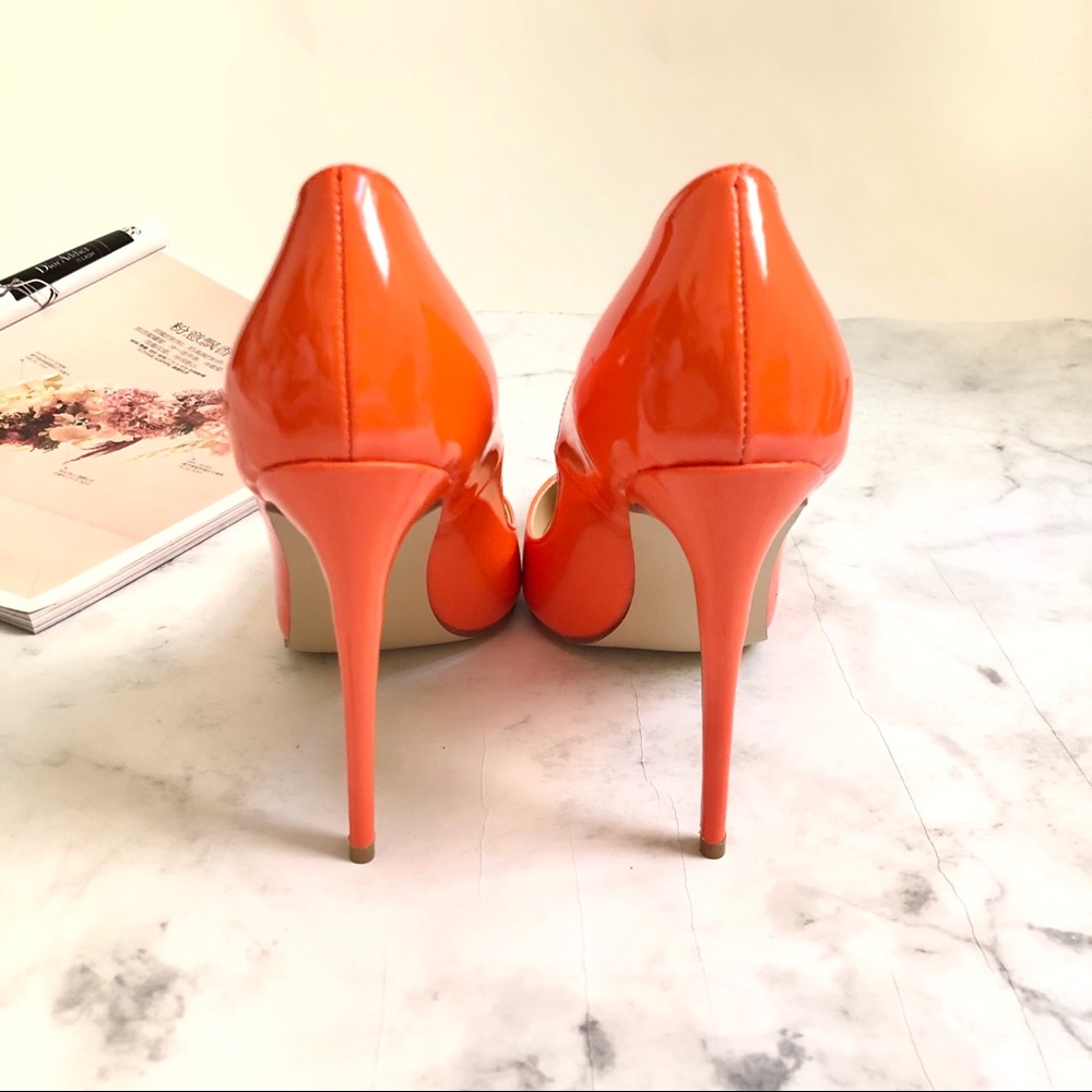 SOLD❤️ Size 9.5 Bright Orange Pump High Heel - Picture 4 of 7